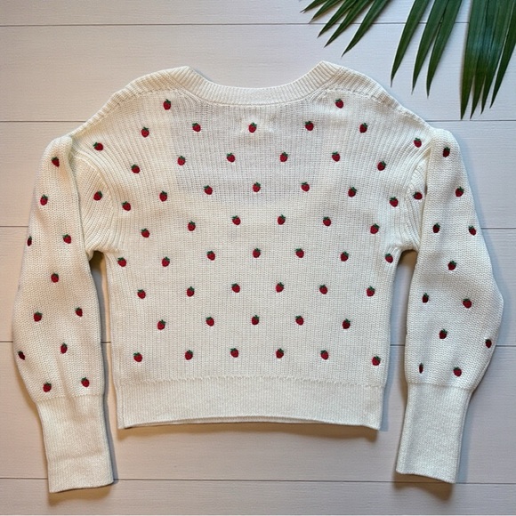MAEVE by Anthropologie Strawberry Embroidered Sweater – Size Large - Picture 3 of 13